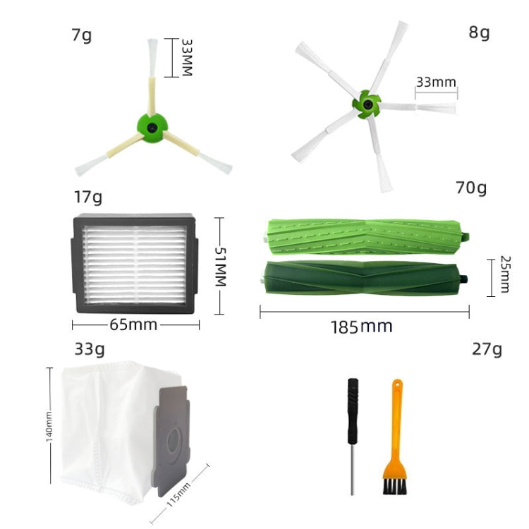 Set ricambi 22 pezzi per aspirapolvere robot iRobot i7/J7/E5/E6/i
