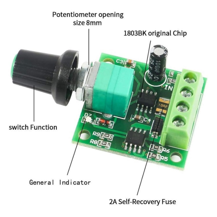 Interruttore regolatore motore CC 1,8-12V 2A PWM 2 pezzi