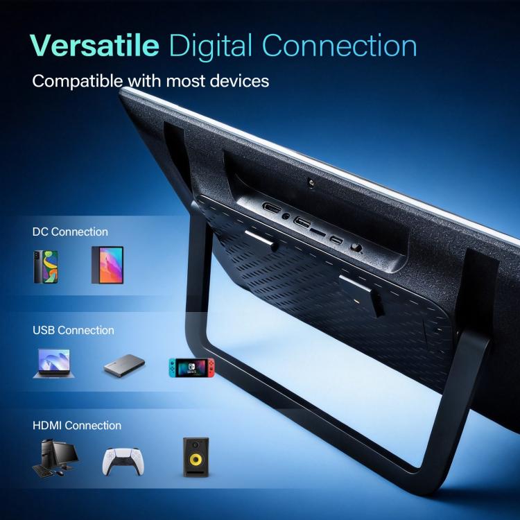 EMODERN 15.6-Inch Android 15 Portable Smart TV Supports Voice Remote Control, US Plug, EU Plug