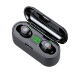 Auricolare Bluetooth a lunga durata con display digitale a LED, wireless, in-ear, con cancellazione del rumore, F9-2