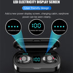 Auricolare Bluetooth a lunga durata con display digitale a LED, wireless, in-ear, con cancellazione del rumore, F9-2