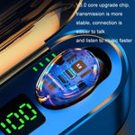 Auricolare Bluetooth a lunga durata con display digitale a LED, wireless, in-ear, con cancellazione del rumore, F9-2