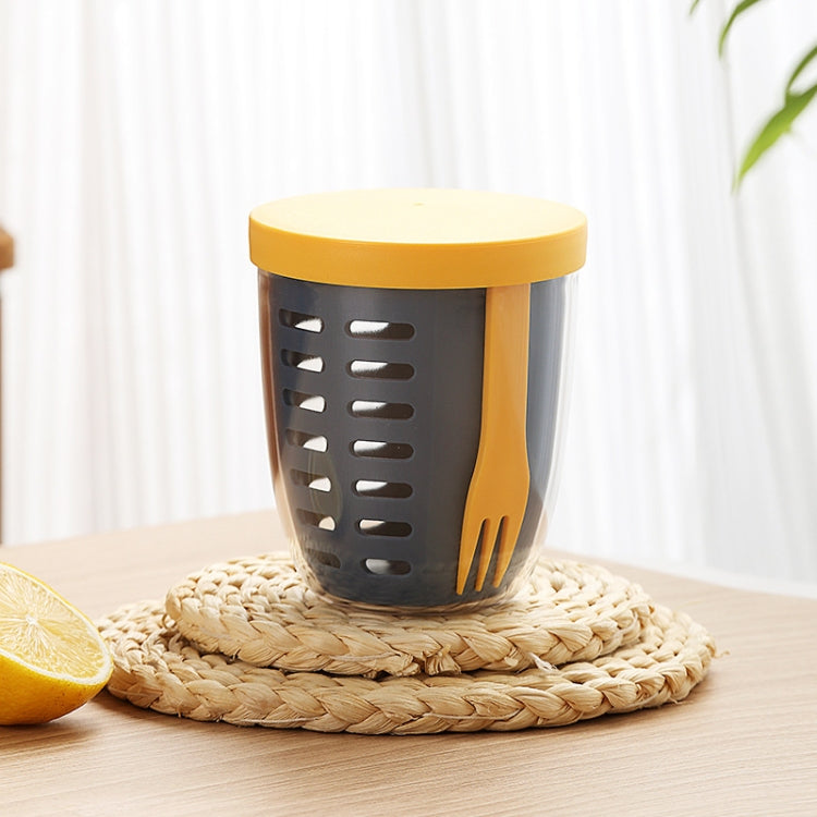 Tazza per snack di frutta e verdura da 600 ml con coperchio e forchetta, scatola per insalata ermetica a prova di perdite