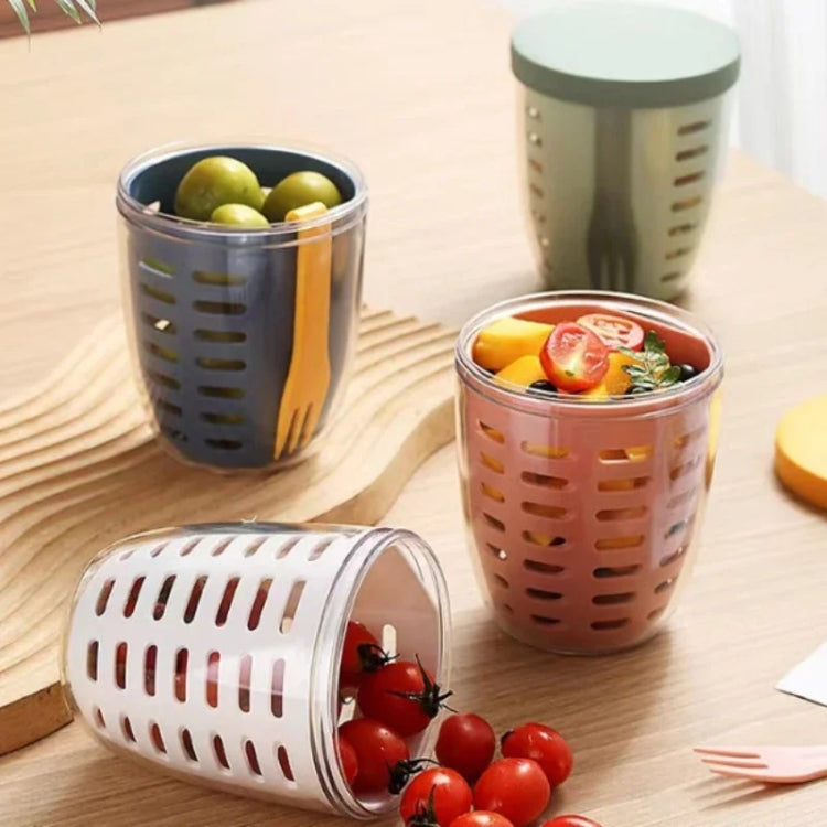Tazza per snack di frutta e verdura da 600 ml con coperchio e forchetta, scatola per insalata ermetica a prova di perdite