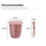 Tazza per snack di frutta e verdura da 600 ml con coperchio e forchetta, scatola per insalata ermetica a prova di perdite