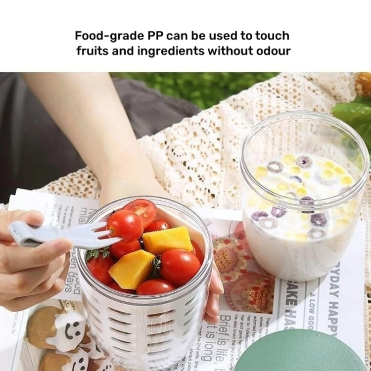 Tazza per snack di frutta e verdura da 600 ml con coperchio e forchetta, scatola per insalata ermetica a prova di perdite