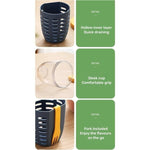 Tazza per snack di frutta e verdura da 600 ml con coperchio e forchetta, scatola per insalata ermetica a prova di perdite