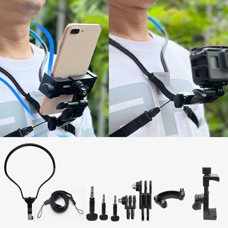 TUYU Supporto per fotocamera da collo Supporto per fascia toracica per telefono cellulare per riprese video // POV, Standard (Black), Standard (Blue), With Phone Clip (Black), With Phone Clip (Blue), Vertical Shooting (Black), Vertical Shooting (Blue)�...