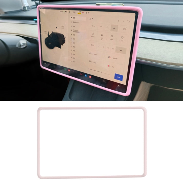 Per Tesla Model3/Y Cornice in silicone con copertura protettiva per paraurti schermo, For Tesla Model3/Y Black, For Tesla Model3/Y Pink, For Tesla Model3/Y White, For Tesla Model3/Y Gray