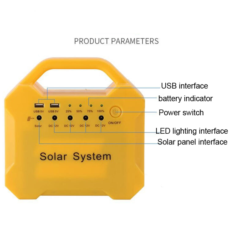 Kit energia solare 7Ah 10W con luce LED emergenza