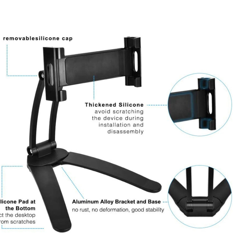 Supporto per telefono cellulare con montaggio a parete per tablet PC in lega di alluminio 2 in 1