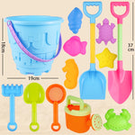 13 pezzi/set giocattoli da spiaggia per bambini set grande pala da sabbia secchio strumenti per scavare la sabbia clessidra, Blue Round Castle, Pink Round Castle, Green Round Castle, Blue Lace Barrel, Pink Lace Barrel, Purple Lace Barrel               ...