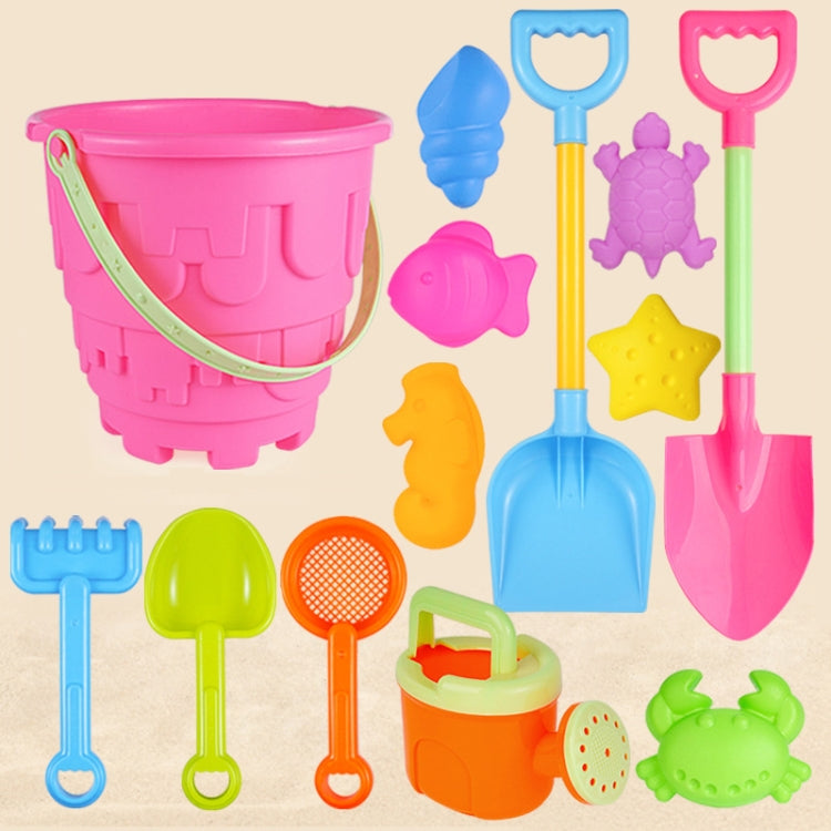 13 pezzi/set giocattoli da spiaggia per bambini set grande pala da sabbia secchio strumenti per scavare la sabbia clessidra, Blue Round Castle, Pink Round Castle, Green Round Castle, Blue Lace Barrel, Pink Lace Barrel, Purple Lace Barrel               ...