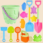 13 pezzi/set giocattoli da spiaggia per bambini set grande pala da sabbia secchio strumenti per scavare la sabbia clessidra, Blue Round Castle, Pink Round Castle, Green Round Castle, Blue Lace Barrel, Pink Lace Barrel, Purple Lace Barrel               ...