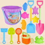 13 pezzi/set giocattoli da spiaggia per bambini set grande pala da sabbia secchio strumenti per scavare la sabbia clessidra, Blue Round Castle, Pink Round Castle, Green Round Castle, Blue Lace Barrel, Pink Lace Barrel, Purple Lace Barrel               ...
