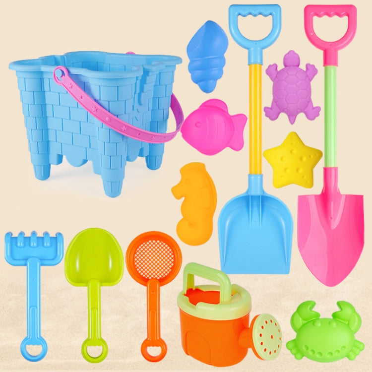 13 pezzi/set giocattoli da spiaggia per bambini set grande pala da sabbia secchio strumenti per scavare la sabbia clessidra, Blue Round Castle, Pink Round Castle, Green Round Castle, Blue Lace Barrel, Pink Lace Barrel, Purple Lace Barrel               ...