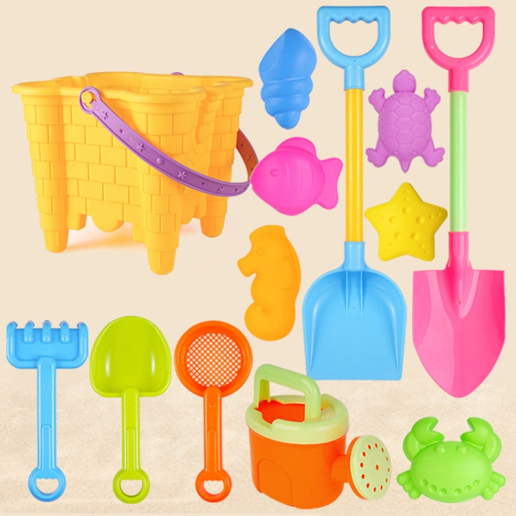 13 pezzi/set giocattoli da spiaggia per bambini set grande pala da sabbia secchio strumenti per scavare la sabbia clessidra, Blue Round Castle, Pink Round Castle, Green Round Castle, Blue Lace Barrel, Pink Lace Barrel, Purple Lace Barrel               ...