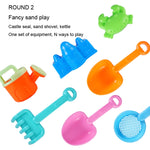 13 pezzi/set giocattoli da spiaggia per bambini set grande pala da sabbia secchio strumenti per scavare la sabbia clessidra, Blue Round Castle, Pink Round Castle, Green Round Castle, Blue Lace Barrel, Pink Lace Barrel, Purple Lace Barrel               ...