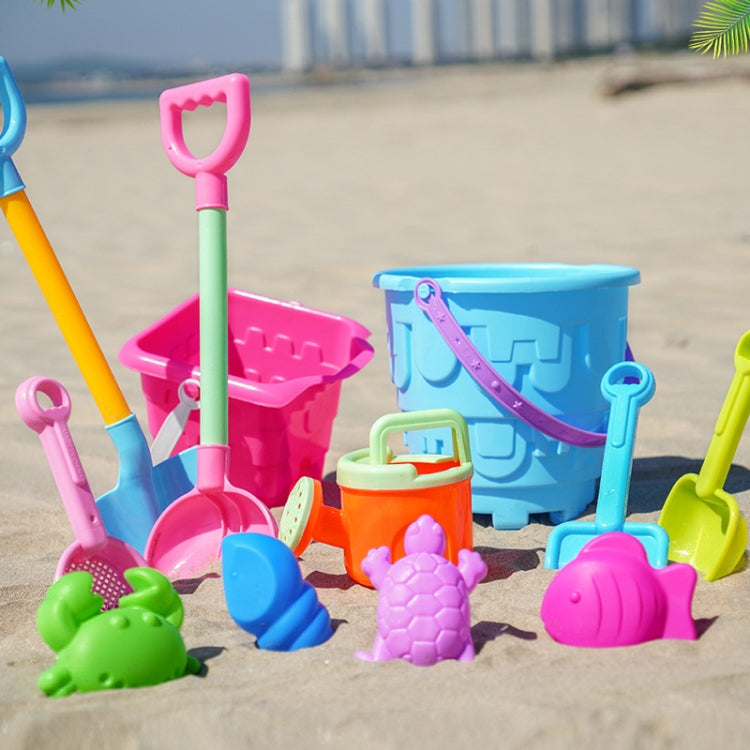 13 pezzi/set giocattoli da spiaggia per bambini set grande pala da sabbia secchio strumenti per scavare la sabbia clessidra, Blue Round Castle, Pink Round Castle, Green Round Castle, Blue Lace Barrel, Pink Lace Barrel, Purple Lace Barrel               ...