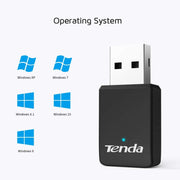 Tenda U9 650Mbs Scheda di rete wireless USB senza unità Ricevitore WiFi per laptop desktop dual band 5G