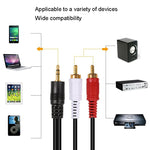 Cavo audio AV 1 in 2 per altoparlanti da 1,5 m in rame pieno da 3,5 mm a doppio Lotus