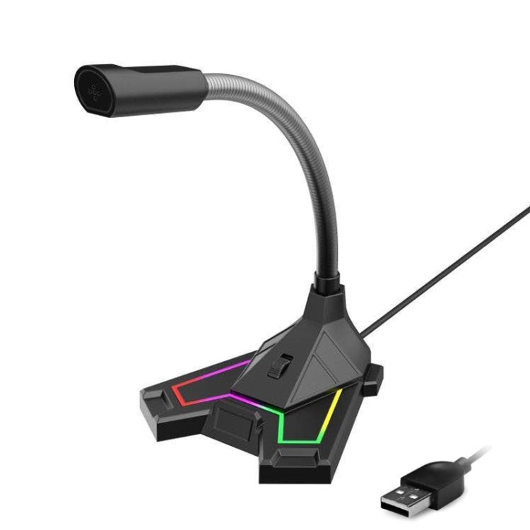 Microfono RGB Microfono per video vocale dal vivo per giochi domestici, USB, 3.5mm