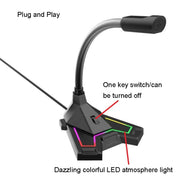 Microfono USB 3.5mm con LED RGB per video e giochi