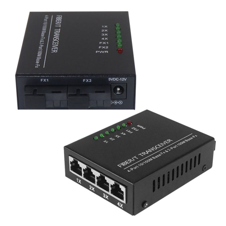 Switch Ethernet 10/100M con 2 porte in fibra e 4 porte LAN Switch in fibra ottica, 2 Fiber Port & 4 LAN Port 100Mbps