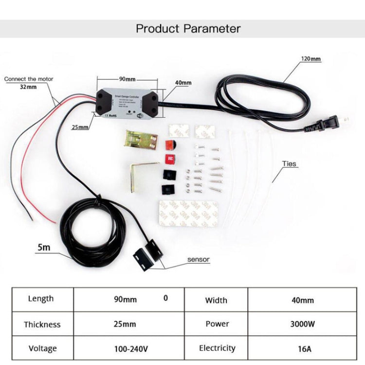 Telecomando WiFi Tuya per porta garage con EU Plug