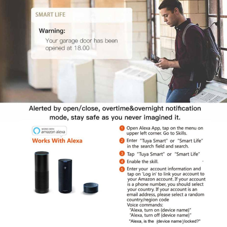 Telecomando WiFi Tuya per porta garage con EU Plug