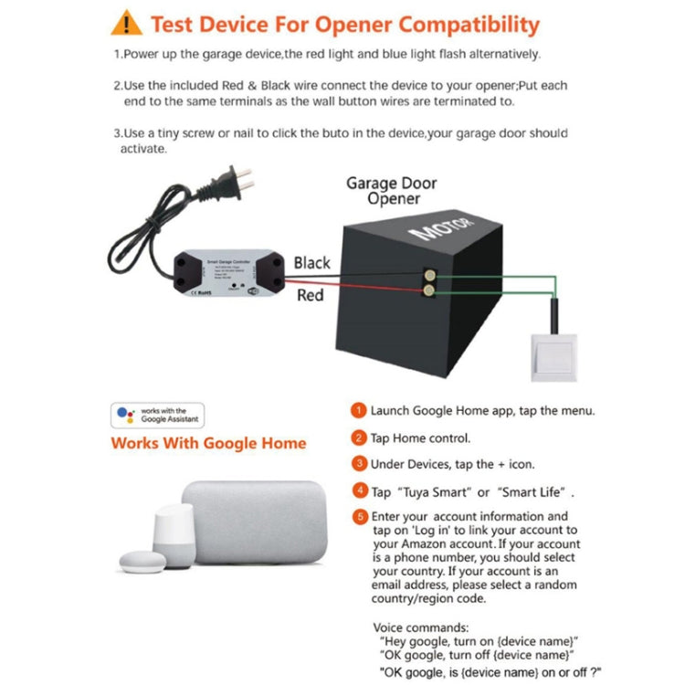 Telecomando WiFi Tuya per porta garage con EU Plug