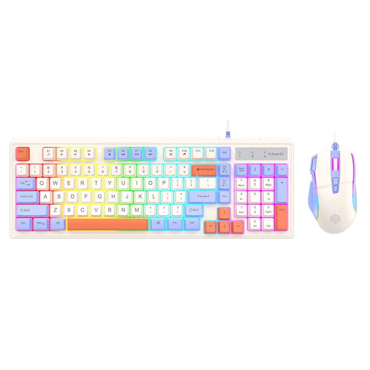 Tastiera K-Snake cablata per e-sport, mouse meccanico, tastiera per computer desktop a 98 tasti, Keyboard+Mouse (Blue), Keyboard+Mouse (Gray), Keyboard+Mouse (Pink), Single Keyboard (Blue), Single Keyboard (Pink), Single Keyboard (Gray)