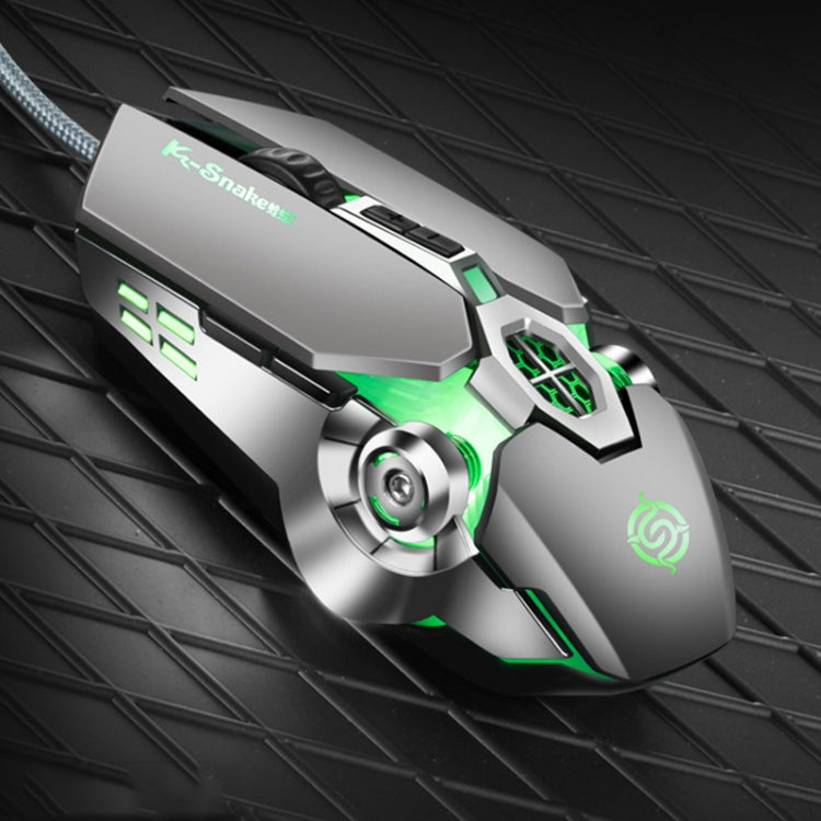 Mouse meccanico K-Snake Q7 Game cablato, illuminato a 7 colori, USB 4000 DPI, Q7 Scrub Black, Q7 Silver Gray, Q7 White