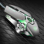 Mouse meccanico K-Snake Q7 Game cablato, illuminato a 7 colori, USB 4000 DPI, Q7 Scrub Black, Q7 Silver Gray, Q7 White