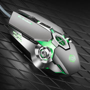 Mouse meccanico K-Snake Q7 Game cablato, illuminato a 7 colori, USB 4000 DPI, Q7 Scrub Black, Q7 Silver Gray, Q7 White