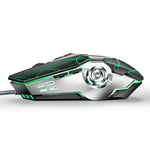Mouse meccanico K-Snake Q7 Game cablato, illuminato a 7 colori, USB 4000 DPI, Q7 Scrub Black, Q7 Silver Gray, Q7 White