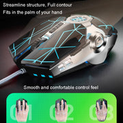 Mouse meccanico K-Snake Q7 Game cablato, illuminato a 7 colori, USB 4000 DPI, Q7 Scrub Black, Q7 Silver Gray, Q7 White