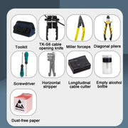 YH-G10 Kit di strumenti per fibra ottica 10 in 1 TK-S6 Coltello per cavi e kit spelafili, Cable Knife and Stripping Kit