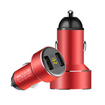Mini caricatore da auto multifunzionale con doppio display digitale USB