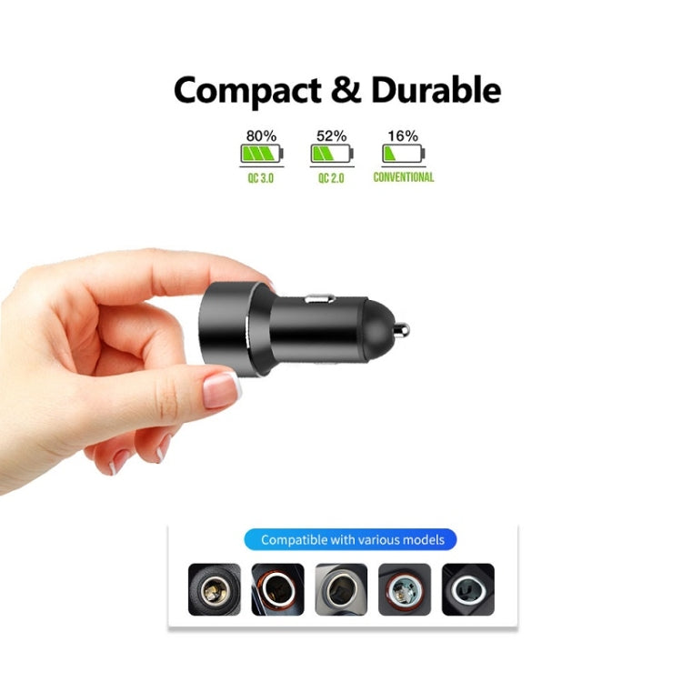 Mini caricatore da auto multifunzionale con doppio display digitale USB