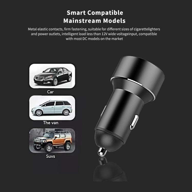 Mini caricatore da auto multifunzionale con doppio display digitale USB