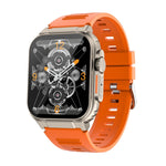 A70 1.96 pollici monitoraggio sanitario multifunzionale IP68 impermeabile chiamata Bluetooth Smart Watch, Black, Orange