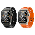 A70 1.96 pollici monitoraggio sanitario multifunzionale IP68 impermeabile chiamata Bluetooth Smart Watch, Black, Orange
