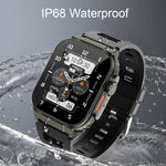 A70 1.96 pollici monitoraggio sanitario multifunzionale IP68 impermeabile chiamata Bluetooth Smart Watch, Black, Orange