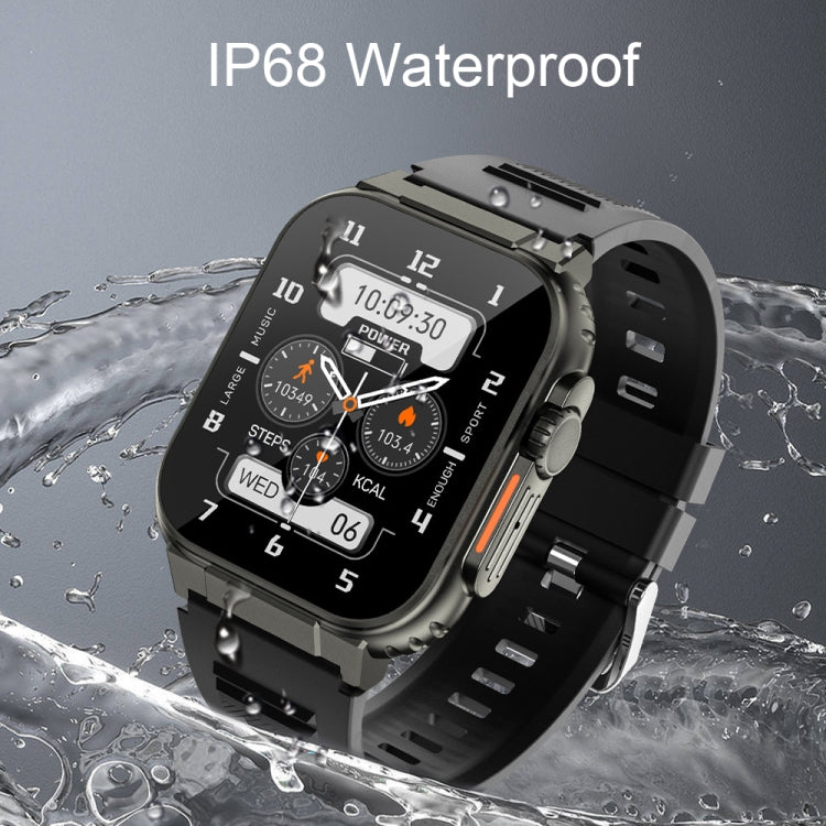 A70 1.96 pollici monitoraggio sanitario multifunzionale IP68 impermeabile chiamata Bluetooth Smart Watch, Black, Orange