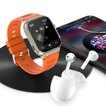 A70 1.96 pollici monitoraggio sanitario multifunzionale IP68 impermeabile chiamata Bluetooth Smart Watch, Black, Orange