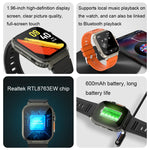 A70 1.96 pollici monitoraggio sanitario multifunzionale IP68 impermeabile chiamata Bluetooth Smart Watch, Black, Orange