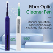 2 pz/set Penna per Pulizia in Fibra Ottica Endface Cleaner Strumento di Pulizia in Fibra Ottica per 1.25mm LC/Mu e 2.5mm SC/ST/FC, SC+LC
