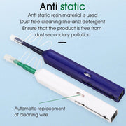 2 pz/set Penna per Pulizia in Fibra Ottica Endface Cleaner Strumento di Pulizia in Fibra Ottica per 1.25mm LC/Mu e 2.5mm SC/ST/FC, SC+LC