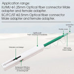 2 pz/set Penna per Pulizia in Fibra Ottica Endface Cleaner Strumento di Pulizia in Fibra Ottica per 1.25mm LC/Mu e 2.5mm SC/ST/FC, SC+LC